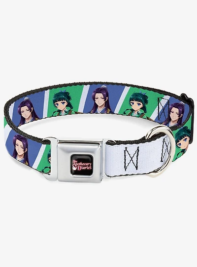 The Apothecary Diaries Jinshi and Maomao Blocks Blue Green Seatbelt Buckle Dog Collar