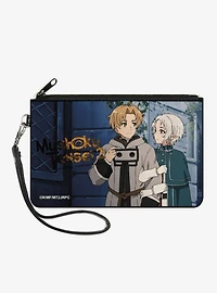 Mushoku Tensei Jobless Reincarnation Sylphiette Holding Rudeus Greyrat Pose and Logo Zip Clutch Wallet