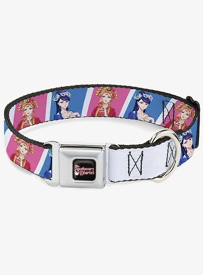 The Apothecary Diaries Gyokuyo and Lihua Blocks Pink Blue Seatbelt Buckle Dog Collar