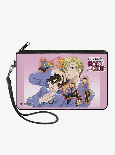 Ouran High School Host Club Character Group Pose and Title Zip Clutch Wallet
