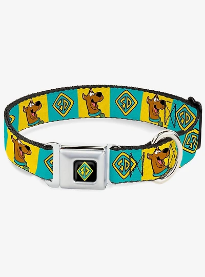 Scooby-Doo! Pose and Dog Tag Blocks Blue Seatbelt Buckle Collar