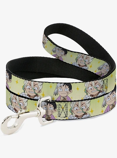 Dr. Stone Chibi Senku and Gen Faces Stars Dog Leash