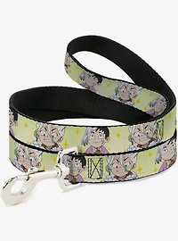 Dr. Stone Chibi Senku and Gen Faces Stars Dog Leash