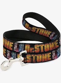 Dr. Stone Title and Ibara Senku Split Pose Black Dog Leash