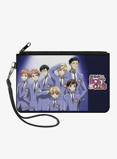 Ouran High School Host Club Blue Glow Group Pose and Title Zip Clutch Wallet
