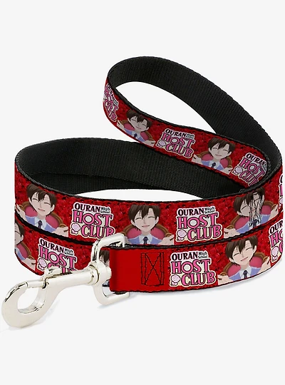 Ouran High School Host Club Haruhi Smiling Pose with Roses and Logo Dog Leash
