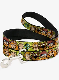 Scooby-Doo! Character Faces Close Up Green Dog Leash