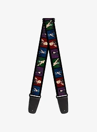 Black Butler House Head Pose Blocks Black Multi Guitar Strap