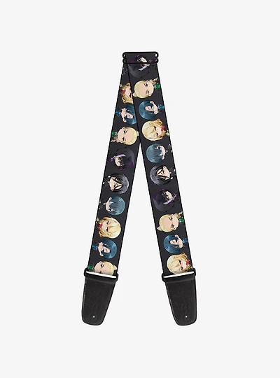 Black Butler Six Chibi Characters Poses Black Guitar Strap