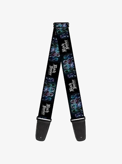 Black Butler Five Character Group Pose and Title Black Guitar Strap