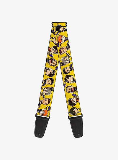 Haikyu!! Chibi Volleyball Player Warm Up Pose Guitar Strap