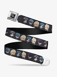 Black Butler Six Chibi Characters Poses Seatbelt Buckle Belt