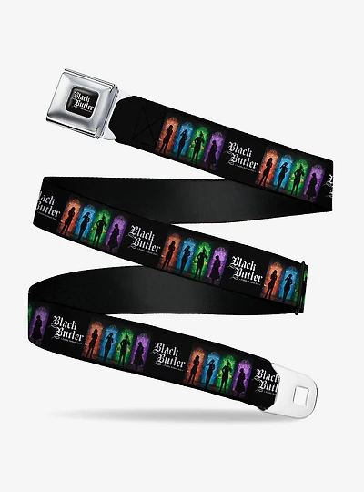 Black Butler House Heads Silhouettes and Logo Multi Seatbelt Buckle Belt