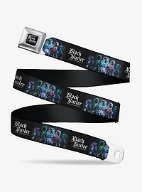 Black Butler Five Character Group Pose and Title Seatbelt Buckle Belt