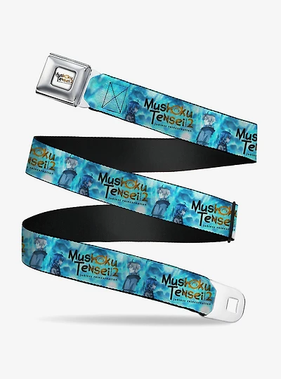 Mushoku Tensei Jobless Reincarnation Rudeus and Roxy Pose Title Blues Seatbelt Buckle Belt