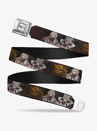 Mushoku Tensei Jobless Reincarnation Pursena and Minitona Pose Title Brown Seatbelt Buckle Belt