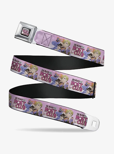 Ouran High School Host Club Character Group Pose and Title Seatbelt Buckle Belt