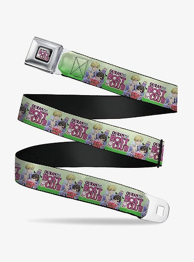 Ouran High School Host Club Haruhi and Friends Group Pose Logo Seatbelt Buckle Belt