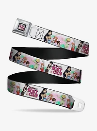 Ouran High School Host Club Seven Character Group Pose and Logo White Seatbelt Buckle Belt