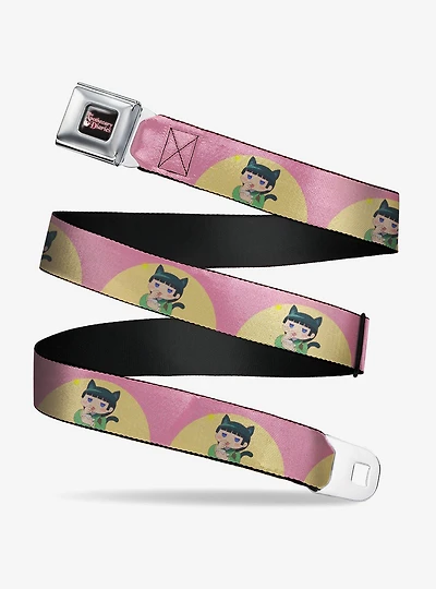 The Apothecary Diaries Chibi Maomao Cat Pose Pink Seatbelt Buckle Belt