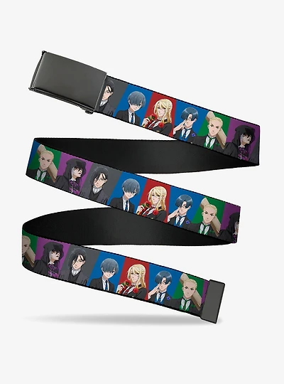 Black Butler Six Character Pose Blocks Multi Clamp Buckle Belt