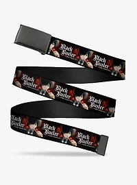 Black Butler Ciel Phantomhive Fork Pose and Title Clamp Buckle Belt