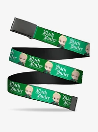 Black Butler Chibi Herman Greenhill Pose and Logo Clamp Buckle Belt