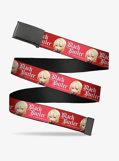 Black Butler Chibi Edgar Redmond Pose and Title Clamp Buckle Belt