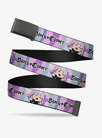 Black Clover Chibi Noelle Hash Tag Pose and Logo Multi Clamp Buckle Belt
