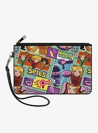 Totally Spies! Poses and Icon Blocks Blue Multi Zip Clutch Wallet