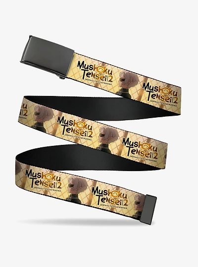 Mushoku Tensei Jobless Reincarnation Guardian Fitz Pose and Title Tan Clamp Buckle Belt