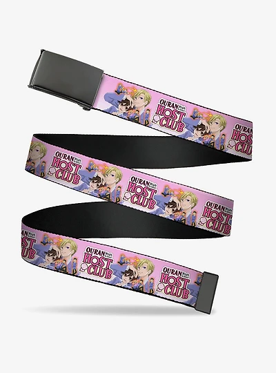 Ouran High School Character Group Pose and Title Clamp Buckle Belt