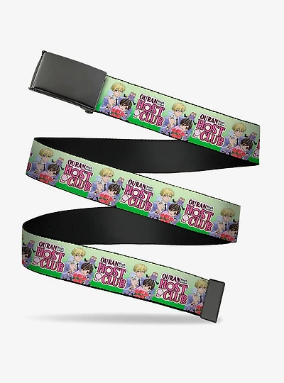 Ouran High School Host Club Haruhi and Friends Group Pose Logo Clamp Buckle Belt