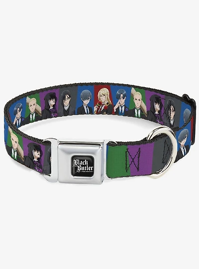 Black Butler Six Character Pose Blocks Multi Seatbelt Buckle Dog Collar