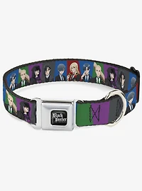 Black Butler Six Character Pose Blocks Multi Seatbelt Buckle Dog Collar