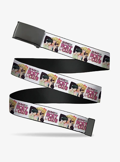 Ouran High School Host Club Kyoya Haruhi and Antoinette Pose White Clamp Buckle Belt