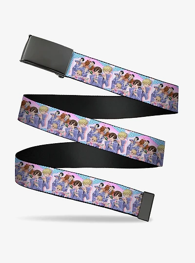 Ouran High School Host Club Seven Character Sushi Dining Pose Pink Blue Clamp Buckle Belt
