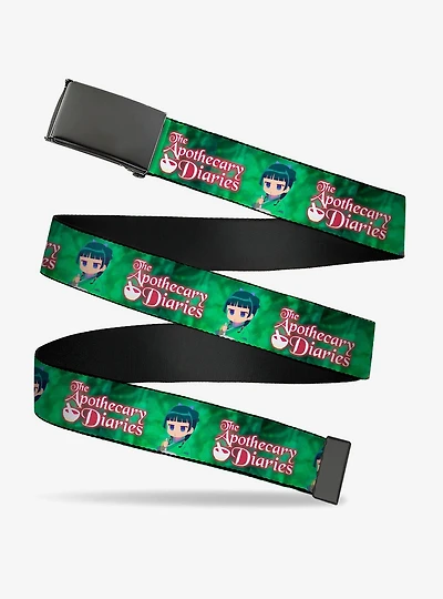 The Apothecary Diaries Maomao Grinding Pose and Logo Clamp Buckle Belt