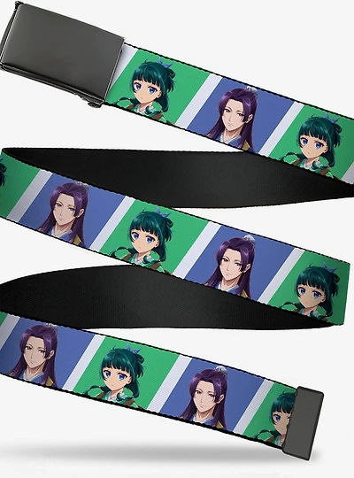 The Apothecary Diaries Jinshi and Maomao Blocks Blue Green Clamp Buckle Belt