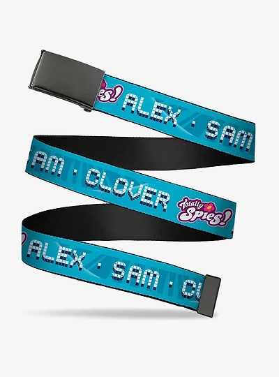 Totally Spies! Alex Sam Clover Text and Logo Blues Clamp Buckle Belt