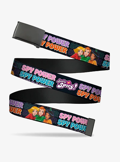 Totally Spies! Spy Power Group Pose Black Multi Clamp Buckle Belt