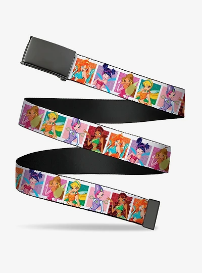Winx Club Fairies Pose Blocks Multi Clamp Buckle Belt