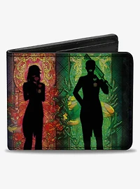 Black Butler Four House Heads Stained Glass Silhouette Poses Bifold Wallet