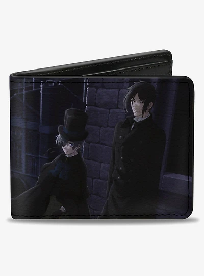 Black Butler Ciel and Sebastian Weston College Scene Blues Bifold Wallet