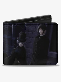 Black Butler Ciel and Sebastian Weston College Scene Blues Bifold Wallet