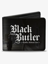 Black Butler Sebastian Michaelis Face Close Up and Title Bifold Wallet