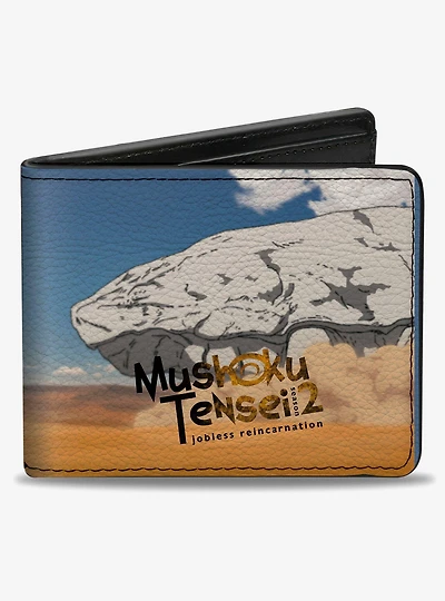 Mushoku Tensei Jobless Reincarnation Rudeus Greyrat Desert Journey Scene and Logo Bifold Wallet