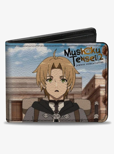 Mushoku Tensei Jobless Reincarnation Fitz Pointing and Rudeus Greyrat Scene Bifold Wallet