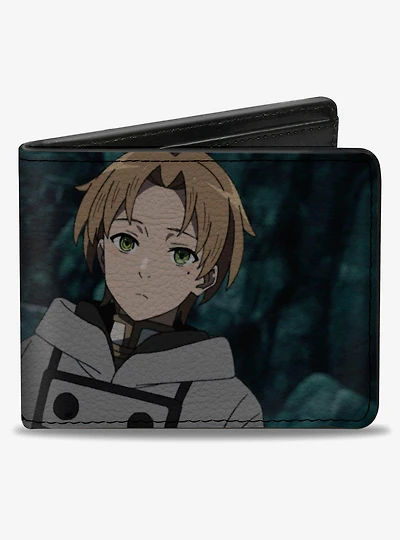 Mushoku Tensei Jobless Reincarnation Rudeus Greyrat Aqua Heartia Close Up Bifold Wallet