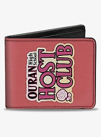 Ouran High School Host Club Red Roses Character Group Pose and Logo Bifold Wallet